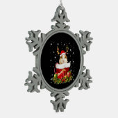 Guinee Pig Gift | Kerst-pastei Tin Sneeuwvlok Ornament (Links)