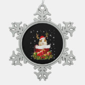 Guinee Pig Gift | Kerst-pastei Tin Sneeuwvlok Ornament (Voorkant)