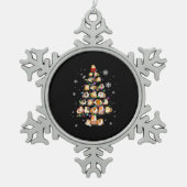 Guinee Pig Gift | Kerst-pastei Tin Sneeuwvlok Ornament (Voorkant)