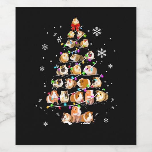 Guinee Pig Gift | Kerst-pastei Wijn Etiket (Enkel label)