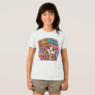 Guinee Pig Goede Vibes Kleurrijke Kunst Tri-Blend Shirt