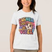 Guinee Pig Goede Vibes Kleurrijke Kunst Tri-Blend Shirt (Voorkant)
