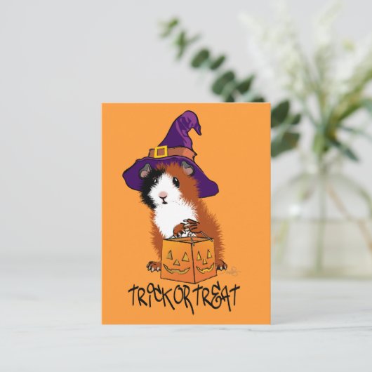 Guinee Pig Halloween Briefkaart (Staand voorkant)
