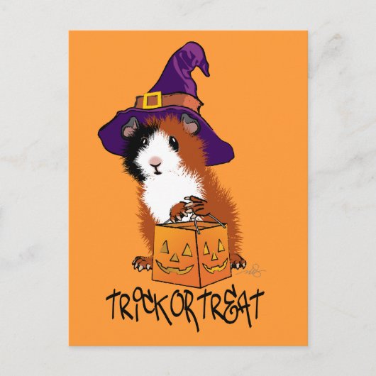 Guinee Pig Halloween Briefkaart (Voorkant)