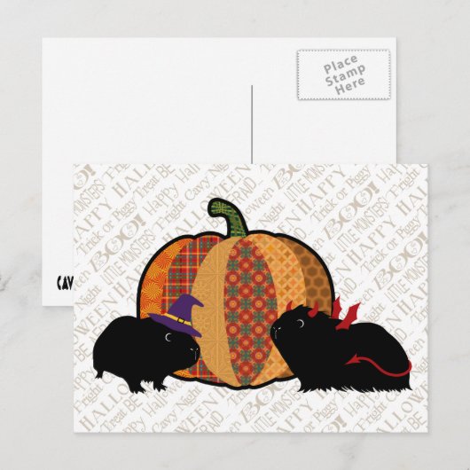Guinee Pig Halloween Briefkaart (Voorkant / Achterkant)