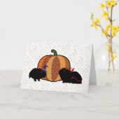 Guinee Pig Halloween Kaart (Gele Bloem)