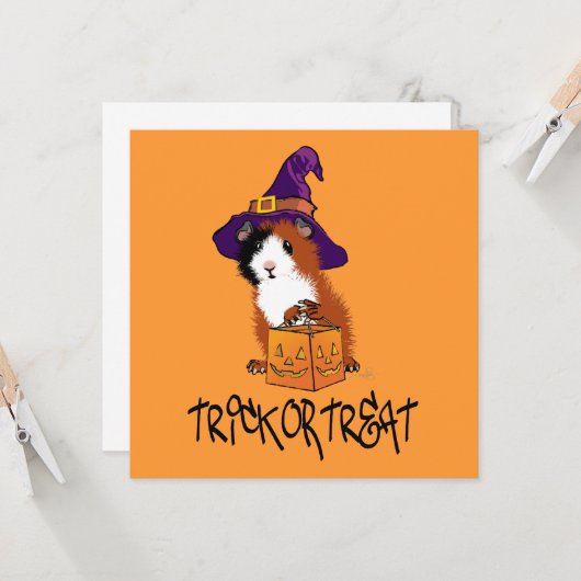 Guinee Pig Halloween Kaart (Voorkant / Achterkant in situ)