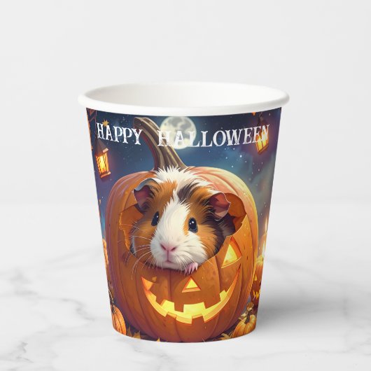Guinee Pig Halloween Papieren Bekers (Voorkant)