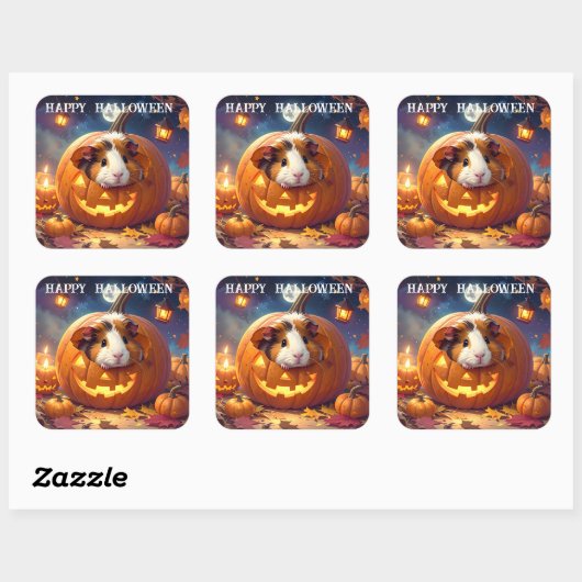 Guinee Pig Halloween Vierkante Sticker (Vel)
