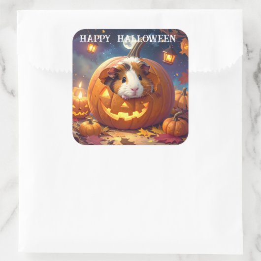 Guinee Pig Halloween Vierkante Sticker (Tas)