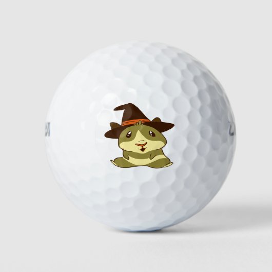 Guinee Pig Halloween Witch Golfballen (Voorkant)