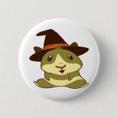 Guinee Pig Halloween Witch Ronde Button 5,7 Cm (Voorkant)