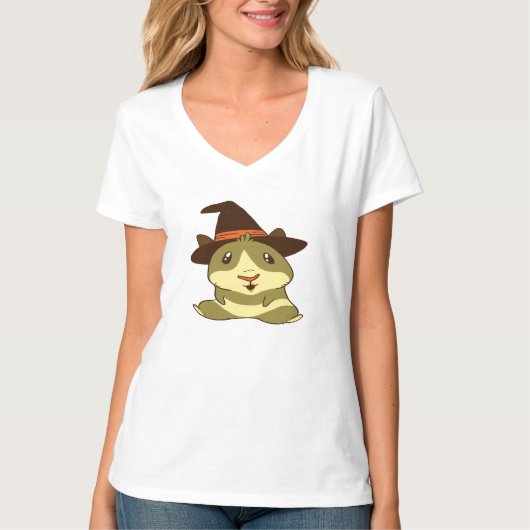 Guinee Pig Halloween Witch T-shirt (Voorkant)