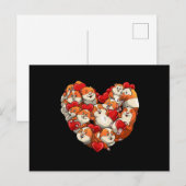 Guinee Pig Heart Funny Valentijnsdag Gift Womens Briefkaart (Voorkant / Achterkant)