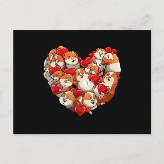 Guinee Pig Heart Funny Valentijnsdag Gift Womens Briefkaart (Voorkant)