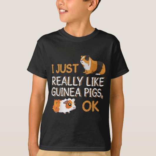 Guinee Pig ik hou echt van Guinee Pigs OK T-shirt (Voorkant)