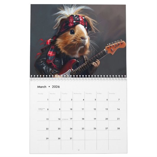 Guinee Pig Kalender (Mar 2026)