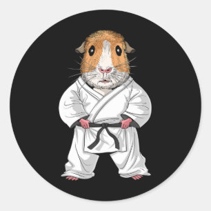 Guinee Pig Karate Ninja Jiu-jitsu Taekwondo Martia Ronde Sticker