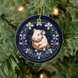 Guinee Pig Kerst Ornament Naam Gepersonaliseerd