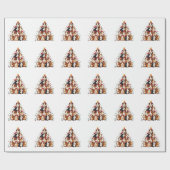 Guinee Pig Kerstboom Vrolijk Kerstfeest Cadeaupapier (Vlak)