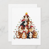 Guinee Pig Kerstboom Vrolijk Kerstfeest Feestdagenkaart (Voorkant / Achterkant)
