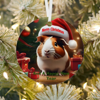 Guinee Pig Kerstgroet, Metalen Ornament