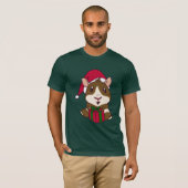 Guinee Pig Kerstvakantie Humor T-shirt (Voorkant volledig)