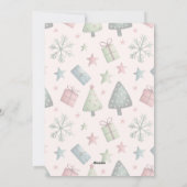 Guinee Pig lezen boek onder de kerstboom Feestdagenkaart (Achterkant)