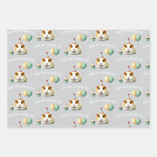 Guinee Pig Liefhebber verjaardagsfeest cadeau Inpakpapier Vel (Voorkant 2)