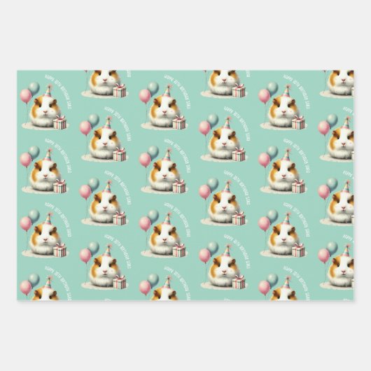 Guinee Pig Liefhebber verjaardagsfeest cadeau Inpakpapier Vel (Voorkant)