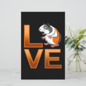 Guinee Pig Love | Cute Guinea Pig | Koolvezel (Staand voorkant)