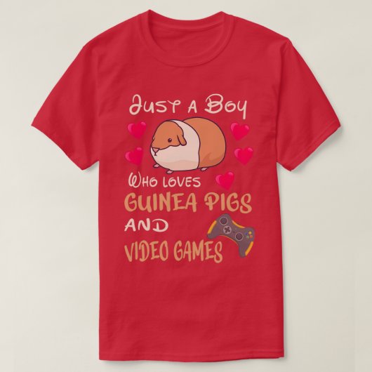 GUINEE PIG Love Guinea Pigs and Video Games (2) T-shirt (Design voorkant)