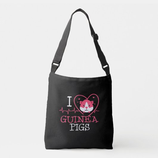 Guinee Pig Love Rodent | Heartbeat Guinee Pig Crossbody Tas (Voorkant)