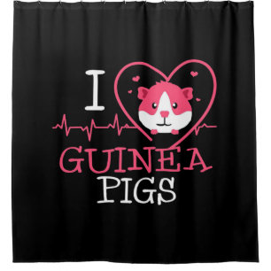 Guinee Pig Love Rodent Heartbeat Guinee Pig Douchegordijn
