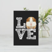 Guinee Pig Love Rodent Wheek Bedankkaart (Staand voorkant)