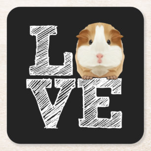 Guinee Pig Love Rodent Wheek Kartonnen Onderzetters