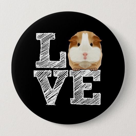 Guinee Pig Love Rodent Wheek Ronde Button 4,0 Cm (Voorkant)