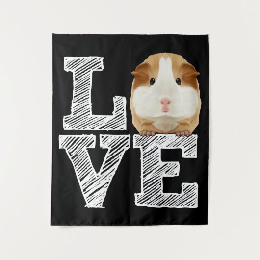 Guinee Pig Love Rodent Wheek Wandkleed (Voorkant)