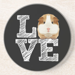 Guinee Pig Love Rodent Wheek Zandsteen Onderzetter