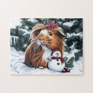 Guinee Pig Met Sneeuwman Legpuzzel