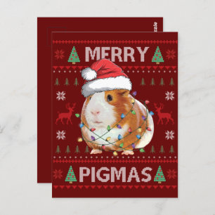 Guinee Pig Oegly met kerst Merry Pigmas Briefkaart
