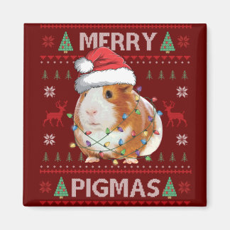 Guinee Pig Oegly met kerst Merry Pigmas Magneet