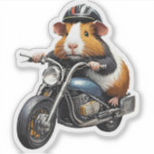 Guinee Pig op een motorfiets, Road Trip Sticker (Voorkant)