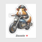 Guinee Pig op een motorfiets, Road Trip Sticker (Vel)