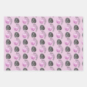 Guinee Pig Paarse Ballonnen Custom Naam Verjaardag Inpakpapier Vel (Voorkant)