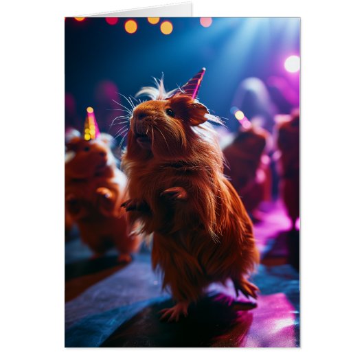Guinee Pig Party Groeten Kaart (Voorkant)