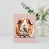Guinee Pig Portrait Briefkaart (Staand voorkant)