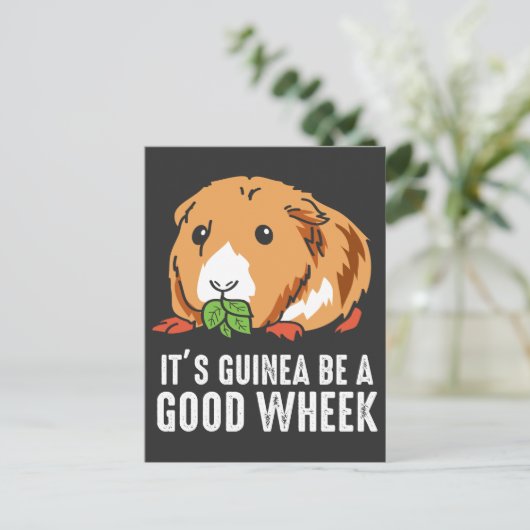 "Guinee Pig Pun Funny Pet Rodent Cavy" Briefkaart (Staand voorkant)