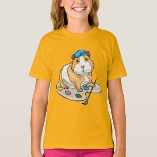 Guinee Pig Schilder Borstel Schilderen T-shirt