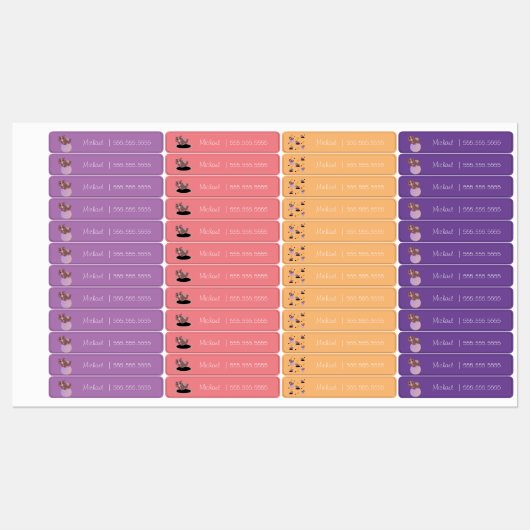 Guinee Pig School Class Lunch Naam Nummer Labels (Vel)